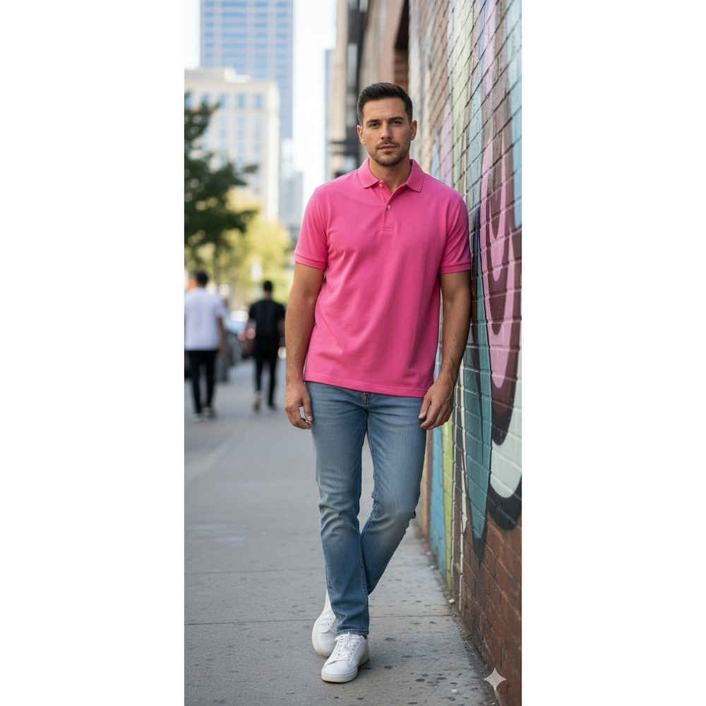 Peter Millar Summer Comfort Mens Shirt Sleeve Golf Polo Shirt Pink size Xl